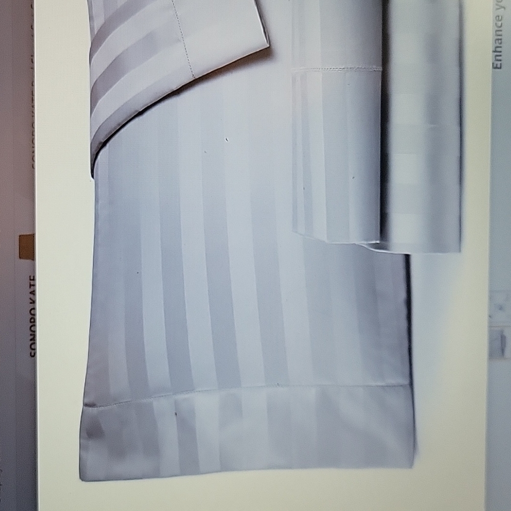 Coit & Campbell Premium Hotel Coll Silver Gray Stripe 500TC sheet set twin New …